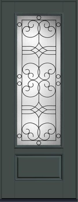 96 Salinas 3/4 Lite 1 Panel Smooth Fiberglass Single Door , WBD Impact