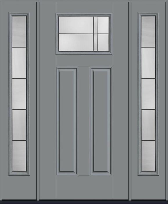 80 Axis Craftsman Top View 2 Panel Smooth Fiberglass Single Door,Sidelites , WBD Impact