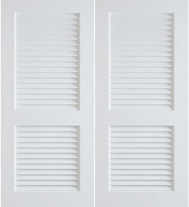 80" WG | Primed Plantation Louvers Double Door | 730