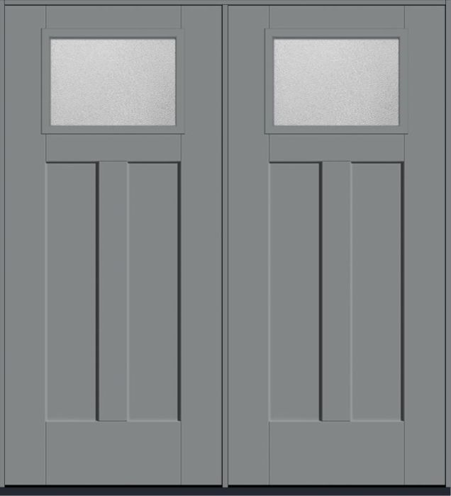 80 Granite Craftsman Top View 2 Panel Shaker Smooth Fiberglass Double Doors , WBD Impact