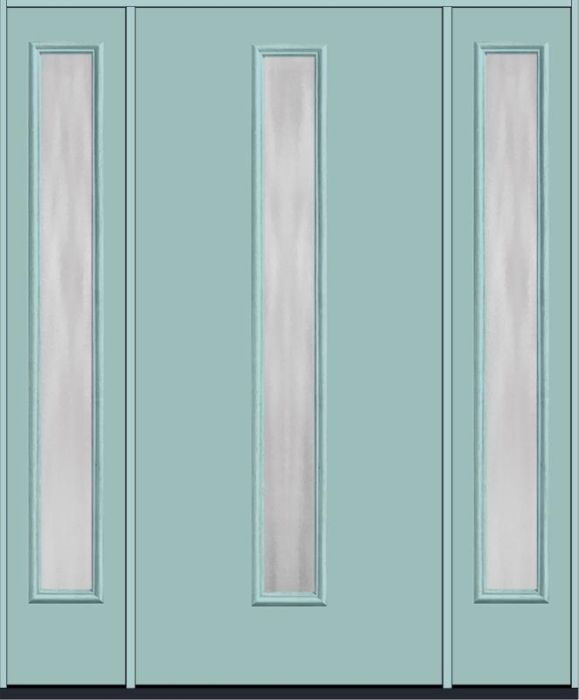 80 Chinchilla Modern Pulse Linea Centered Smooth Fiberglass Single Door,Sidelites , WBD Impact