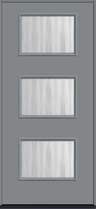 80 Chinchilla Modern Pulse Ari 3-Lite Smooth Fiberglass Single Door , WBD Impact
