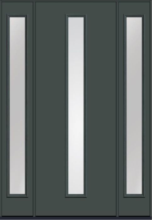 96 Low-E Modern Pulse Linea Centered Smooth Fiberglass Single Door,Sidelites , WBD Impact