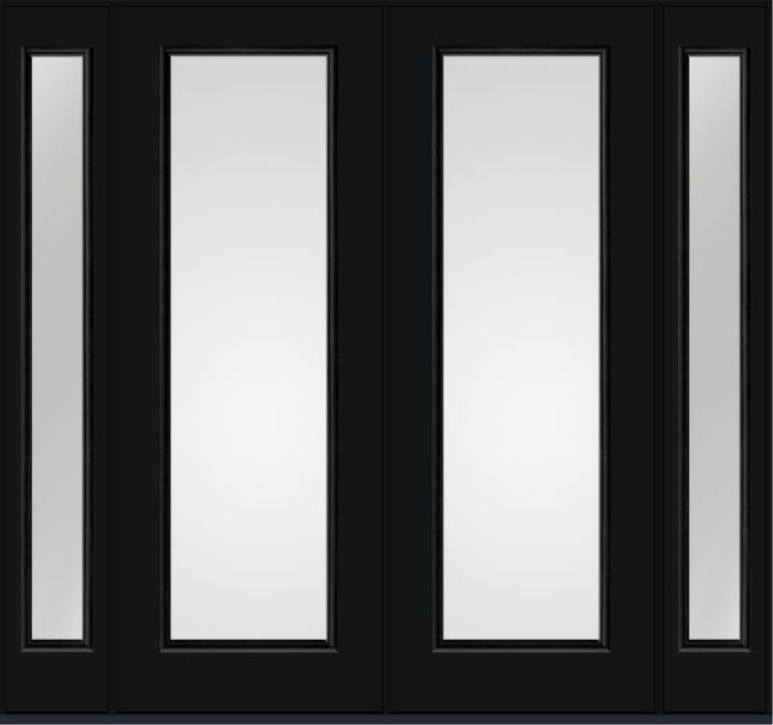 96 Clear Full Lite Smooth Fiberglass Double Door,Sidelites , WBD Impact