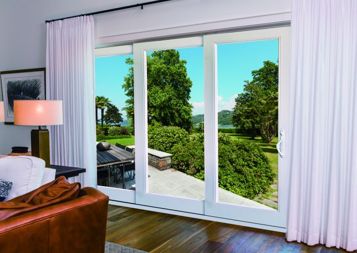 Low-e Full Lite Fiberglass Bypass Gliding Triple Door