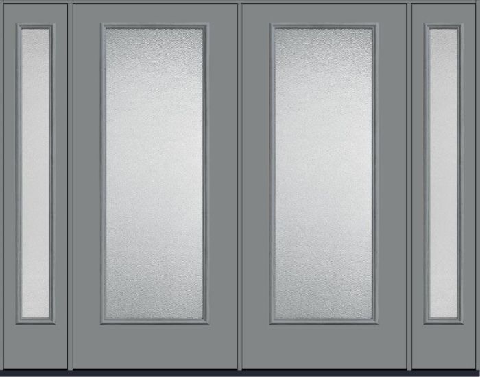 80 Granite Full Lite Smooth Fiberglass Double Door,Sidelites , WBD Impact