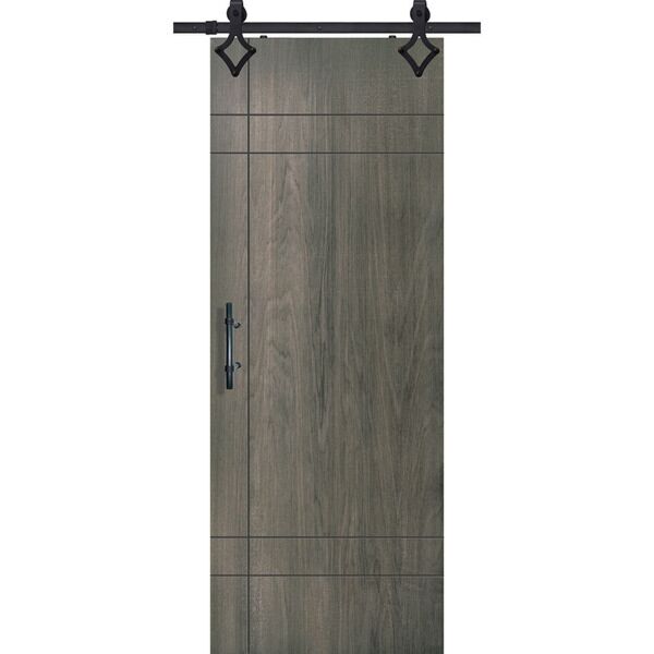 107" Birch Inglewood Solid Contemporary Single Barn Door