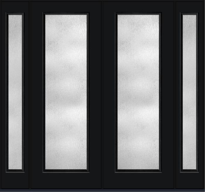 96 Rainglass Full Lite Smooth Fiberglass Double Door,Sidelites , WBD Impact