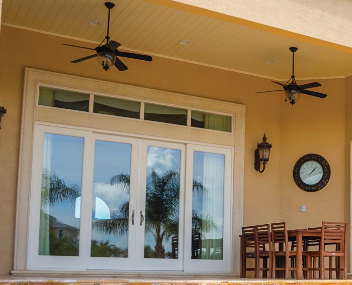 Low-e 96" Full Lite Fiberglass Gliding Quadruple Door