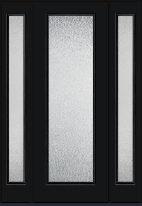 96 Rainglass Full Lite Smooth Fiberglass Single Door,Sidelites , WBD Impact
