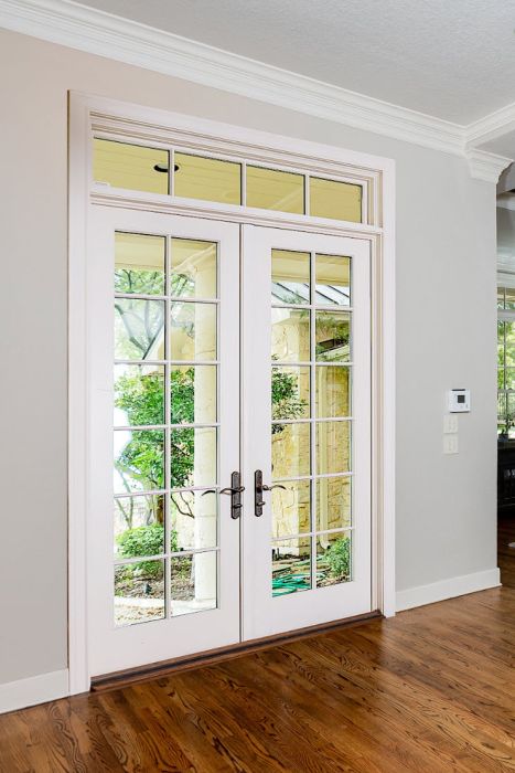Low-e 96" Full Lite, 12 Lite SDL Fiberglass Double Door, Impact Rated