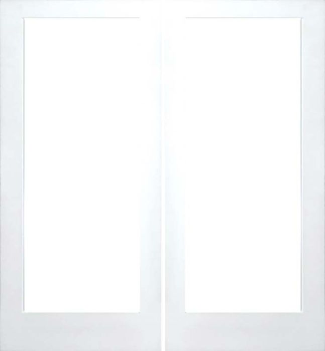 80" Primed Full Lite Open Ovolo Interior Double Door, 1-3/8 Thick, No Glass, PRI1501