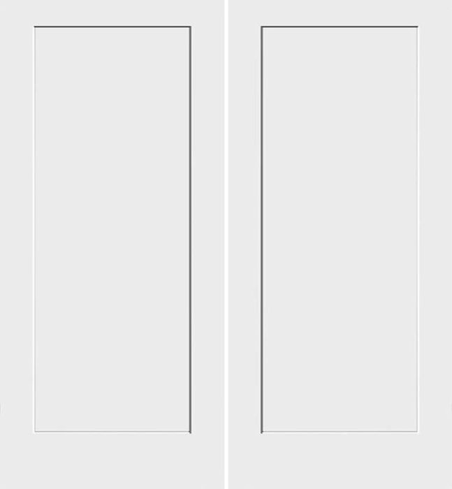 80" Primed 1 Panel Shaker Interior Double Door, 1-3/4 Thick, PRI84014
