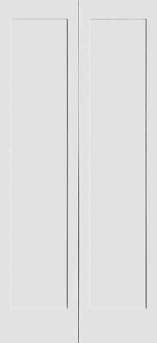 80" Primed 1 Panel Shaker Bifold 2 Door, 1-3/8 Thick, PRI8401BF