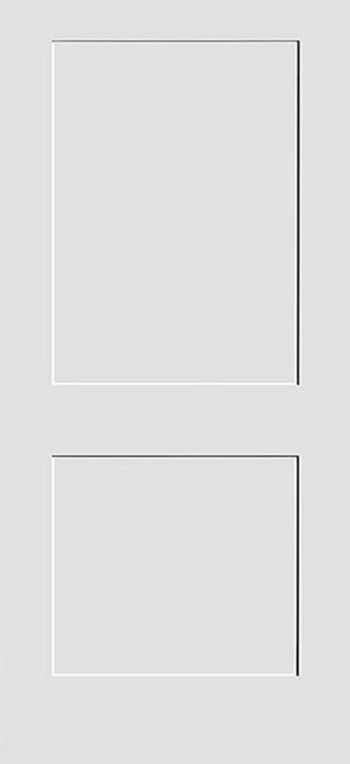 80" Primed 2 Panel Shaker Interior Door, 1-3/8 Thick, PRI8402