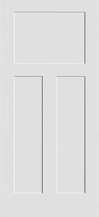 80" 20 min Fire Primed 3 Panel Craftsman Shaker Interior Door 1-3/4 Thick PRI840320M