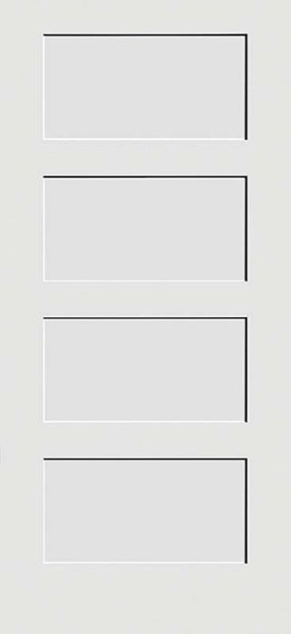 80" 20 min Fire Primed 4 Panel Shaker Interior Door 1-3/4 Thick PRI844420M