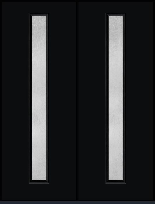 96 Rainglass Modern Pulse Linea Centered Smooth Fiberglass Double Doors , WBD Impact