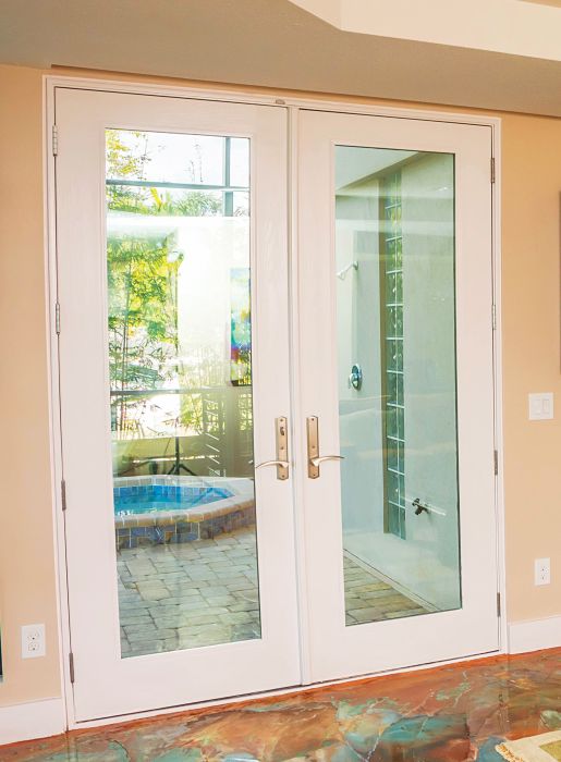Low-e 96" Full Lite Fiberglass Double Door