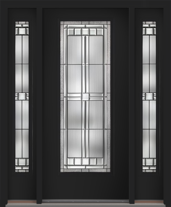 80 Saratoga Full Lite Smooth Fiberglass Single Door,Sidelites , WBD Impact