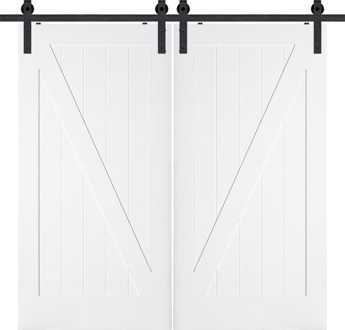 84" Primed Double Barn Door with Z-Bar | 70PRI8401BZ