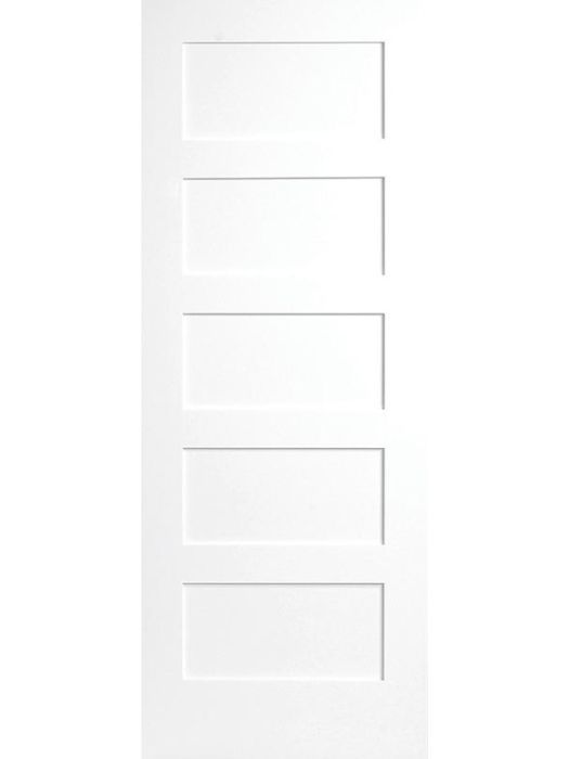 80" WG | 20 min Fire Rated Primed 5 Panel Shaker Single Door | 5107FR