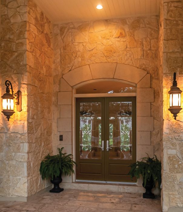 Low-e 96" 3/4 Lite Fiberglass Double Door, Impact Rated