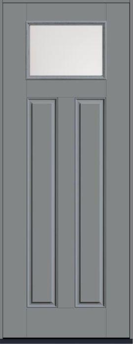 96 Satin Etch Craftsman Top View 2 Panel Smooth Fiberglass Single Door , WBD Impact