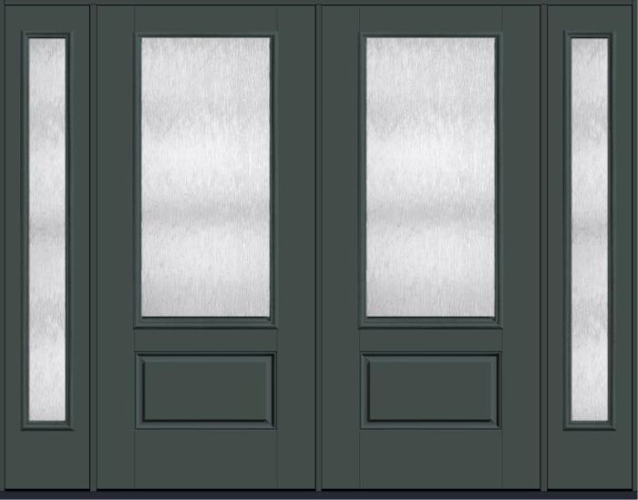 80 Chord 3/4 Lite 1 Panel Smooth Fiberglass Double Door,Sidelites , WBD Impact