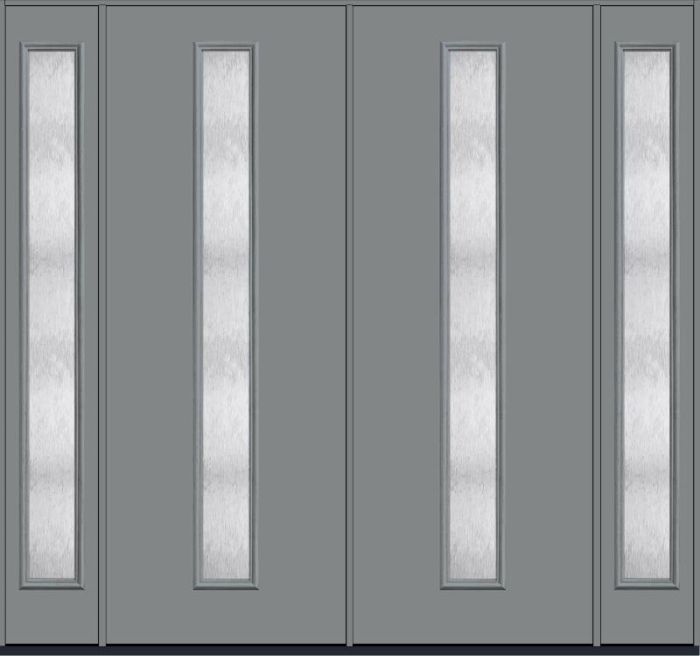 96 Chord Modern Pulse Linea Centered Smooth Fiberglass Double Door,Sidelites , WBD Impact