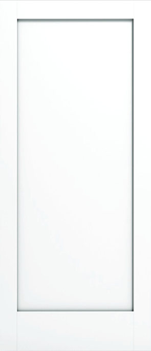 96" 20 min Fire 1-Panel Shaker Primed Wood Single Door