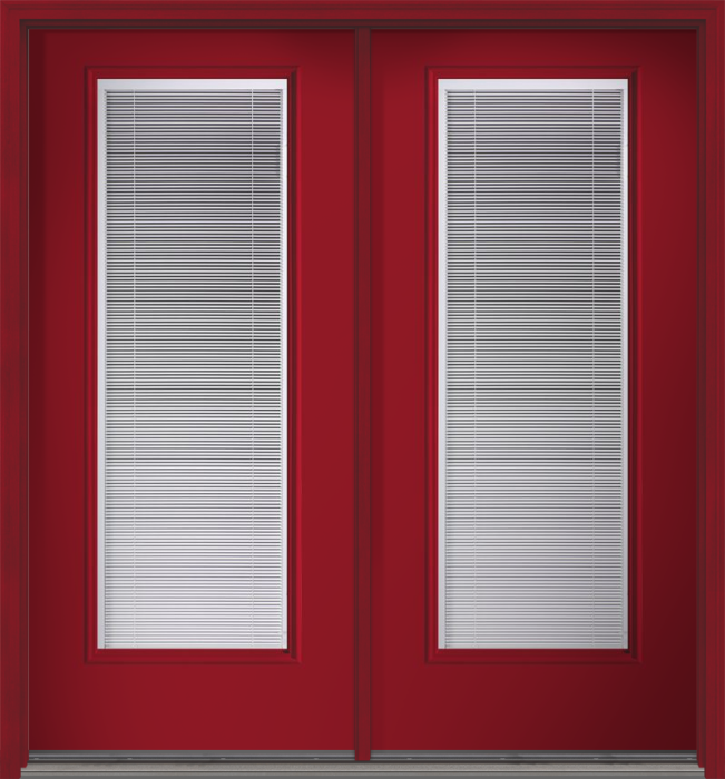 80 Low-E Raise/Tilt Smooth Full Lite Fiberglass Double Doors , WBD Impact