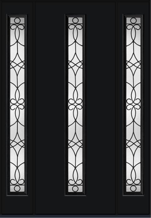 96 Salinas Modern Pulse Linea Centered Smooth Fiberglass Single Door,Sidelites , WBD Impact