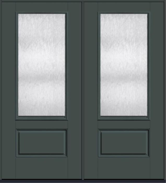 80 Chord 3/4 Lite 1 Panel Smooth Fiberglass Double Doors , WBD Impact