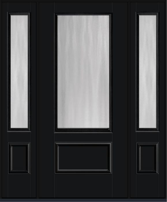 80 Chinchilla 3/4 Lite 1 Panel Smooth Fiberglass Single Door,Sidelites , WBD Impact