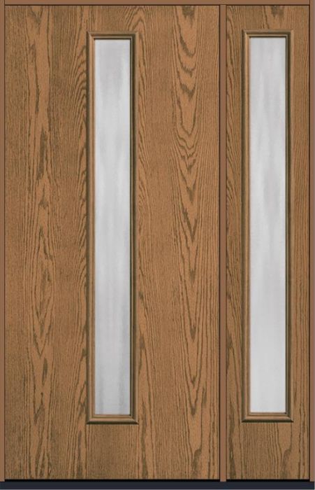 80 Chinchilla Modern Pulse Linea Centered Smooth Fiberglass Single Door,Sidelite , WBD Impact