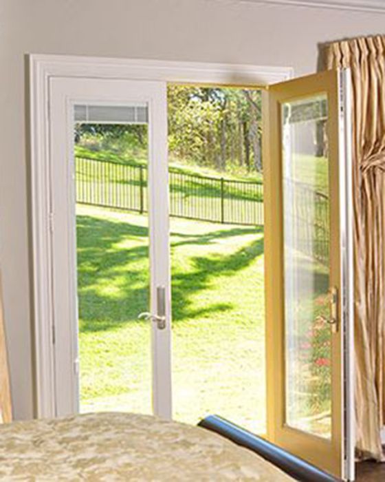 Mini Blind Full Lite Fiberglass Double Door