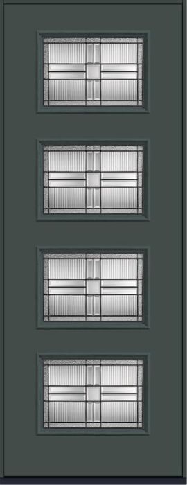 96 Saratoga Modern Pulse Ari 4-Lite Smooth Fiberglass Single Door , WBD Impact