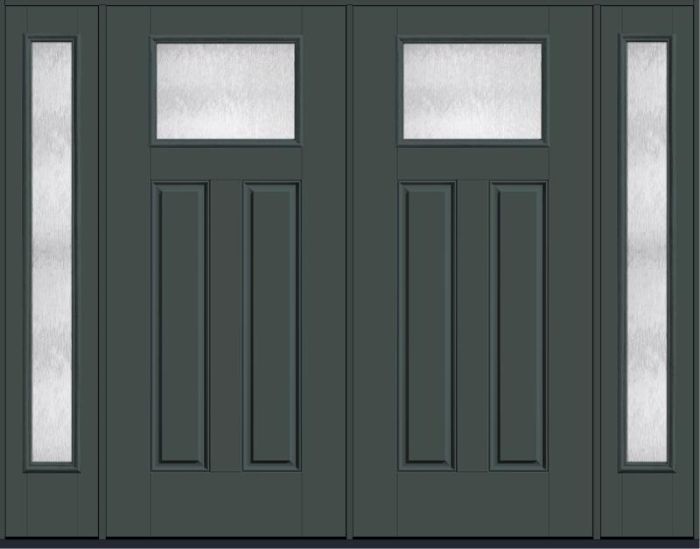 80 Chord Craftsman Top View 2 Panel Smooth Fiberglass Double Door,Sidelites , WBD Impact