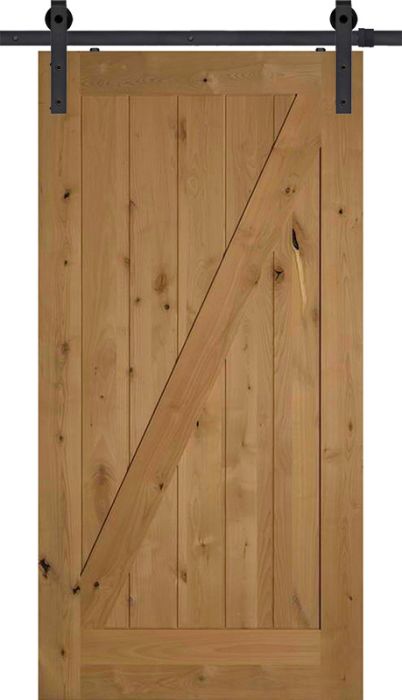 96" Knotty Alder Double Barn Door with Z-Bar | 80SKA8401BZ
