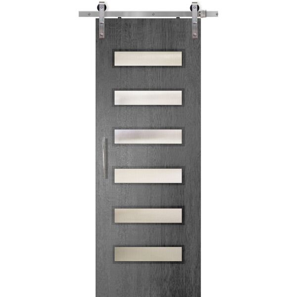 36" x 96" Mahogany 6 Lite Beverely TDL Single Barn Door