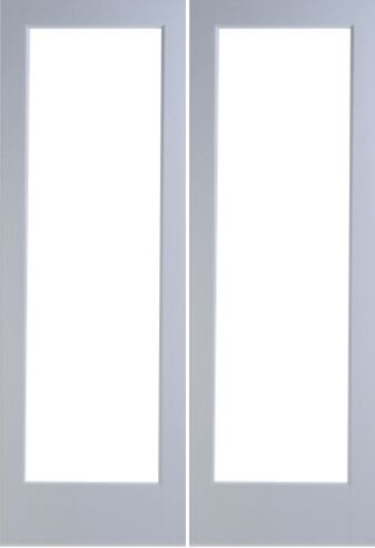 80 Primed 1 Lite French door Clear Glass Double Door