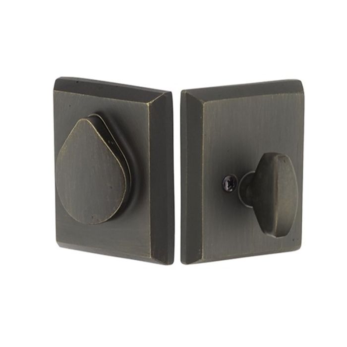Sandcast Bronze Rustic Modern Rectangular Deadbolt with Flap