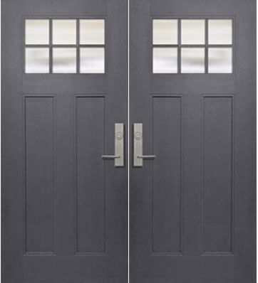 ValueSeries |36" x 80" Craftsman 6-lite SDL Mahogany Double Door