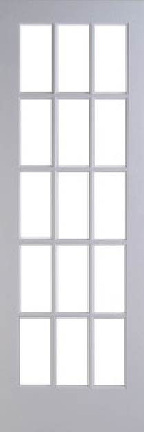 80" 15 Lite French Primed Wood Single Door