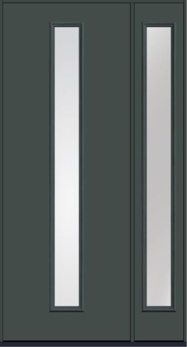 96 Low-E Modern Pulse Linea Centered Smooth Fiberglass Single Door,Sidelite , WBD Impact