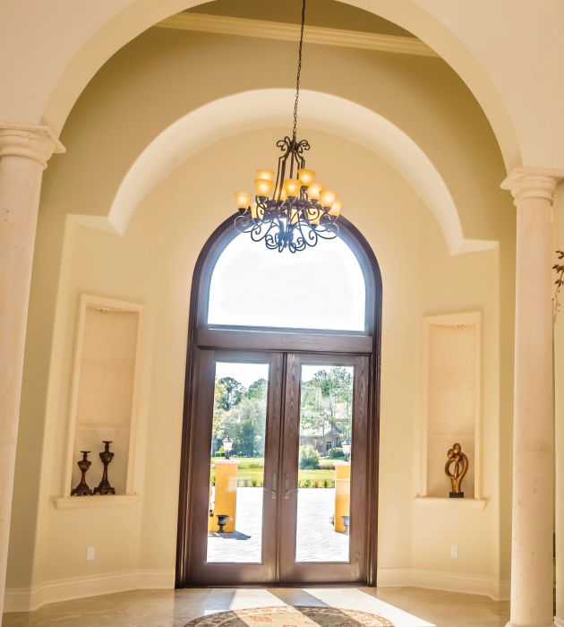 Low-e 96" Full Lite Fiberglass Double Door, Impact Rated