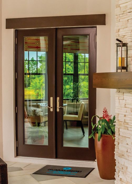 Low-e 96" Full Lite Fiberglass Double Door