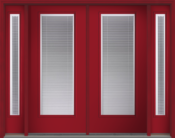 80 Low-E Raise/Tilt Smooth Full Lite Fiberglass Double Door,Sidelites , WBD Impact