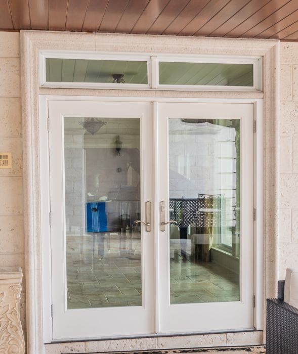 Low-e Full Lite Fiberglass Double Door, Impact Rated